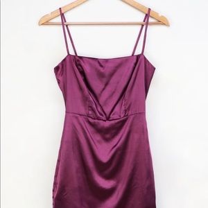 NWT Lulus Purple Satin Bodycon Dress